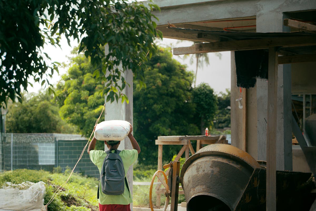 a man on a home construction site